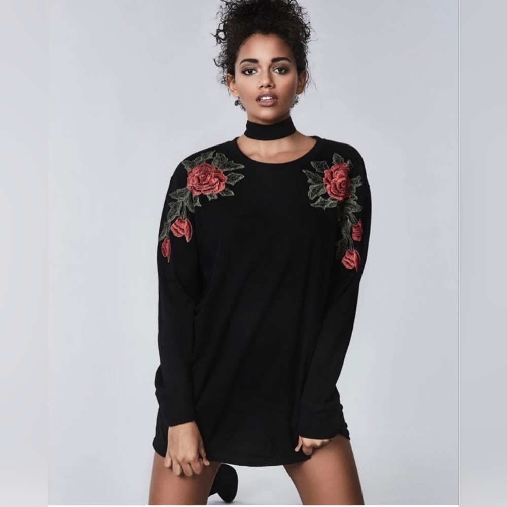 Emma & Sam Rose Shirt Dress XS Long Sleeves